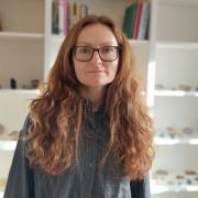 Ny geolog Maria Knadel på sit kontor hos Geopark Vestjylland